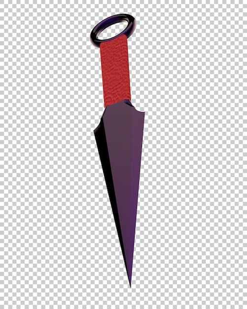 throwing knife on transparent background 3d rendering illustration