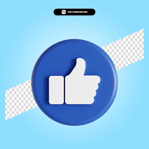 Thumb up 3d render illustration isolated