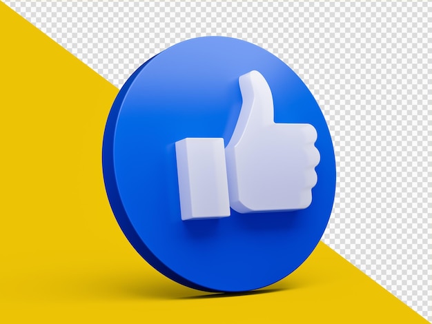 Thumb up icon like and love icon ready like for website and mobile app 3d illustration