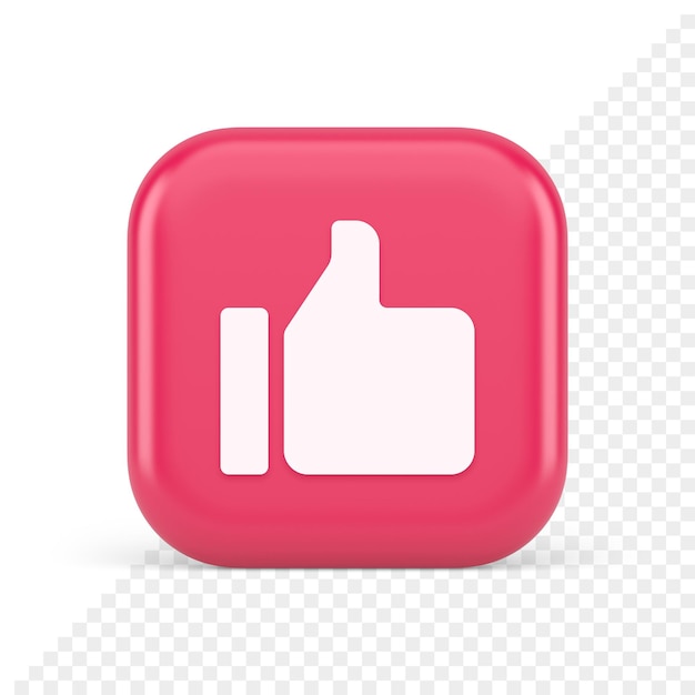 Thumb up like cool button cyberspace approve acceptance communication 3d realistic icon