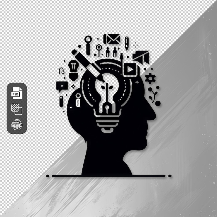 PSD thumbnail icon for content creation subject minimalistic idea authentic storytelling overlay