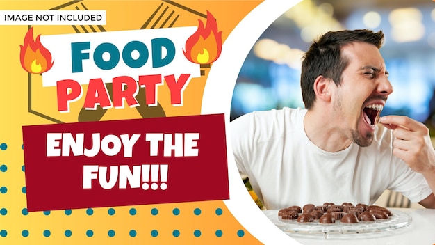 PSD thumbnail template for mukbang food party fun