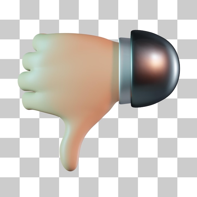 PSD thumbs down light skin 3d icon