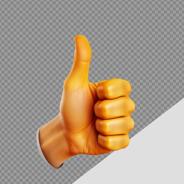 PSD thumbs up emoji png isolated on transparent background