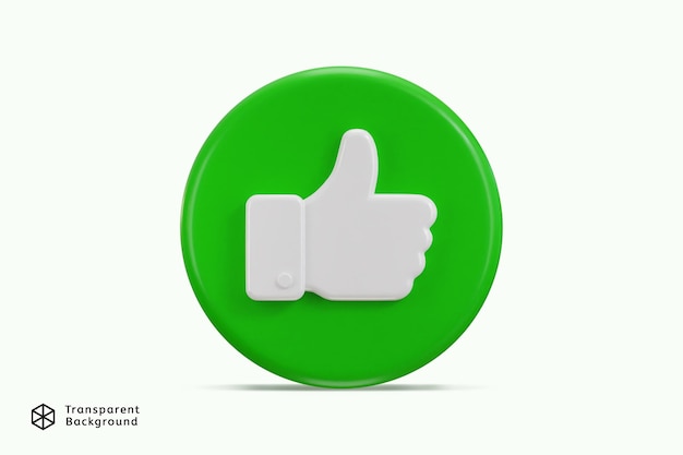 Thumbs up like icon 3d rendering vector illustration