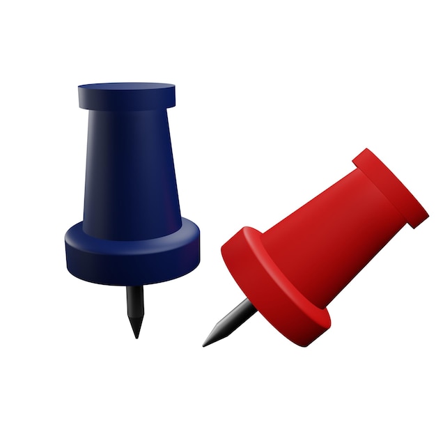 Thumbtack 3D illustration with transparent background