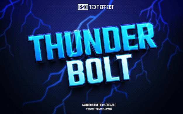 Thunderbolt テキスト エフェクト フォント エディテーブル タイポグラフィー 3D テキスト