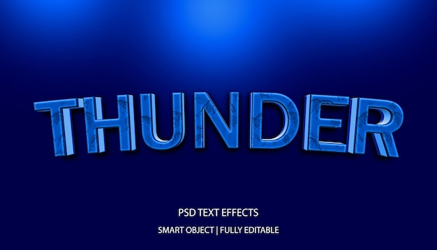 PSD thunder editable text effect psd