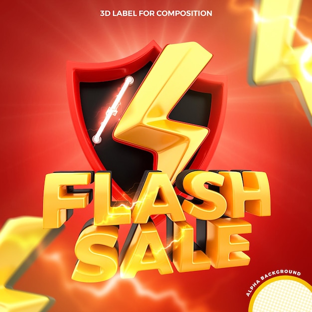 Thunder flash-verkoopaanbieding 3d render