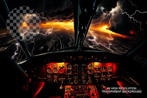 PSD thunder lightning night zdjęcie lotnicze zdalnego sterowania na przezroczystym tle