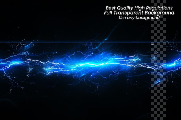 PSD thunderous illumination lightning strike on transparent background