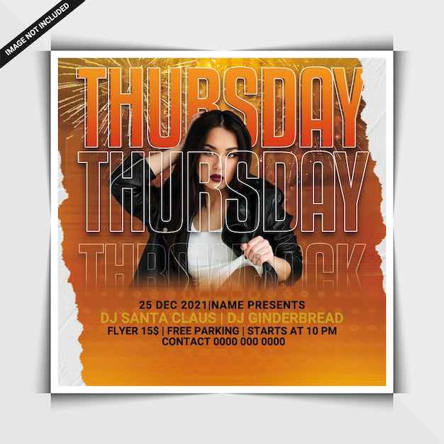 PSD thursday throwback club party flyer template