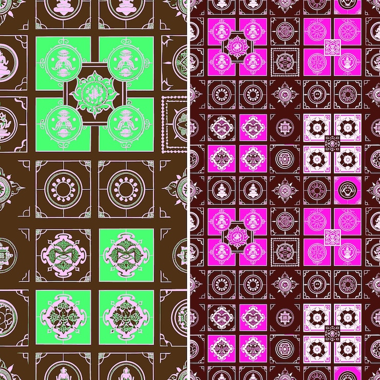 PSD tibetan buddhist symbols rendered in spiritual forms with em creative abstract geometric vector