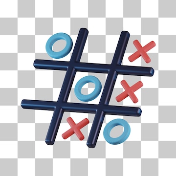 Premium PSD  Tic tac toe board game 3d icon