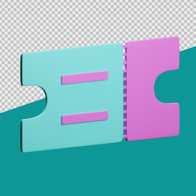 Illustrazioni di elementi 3d del biglietto