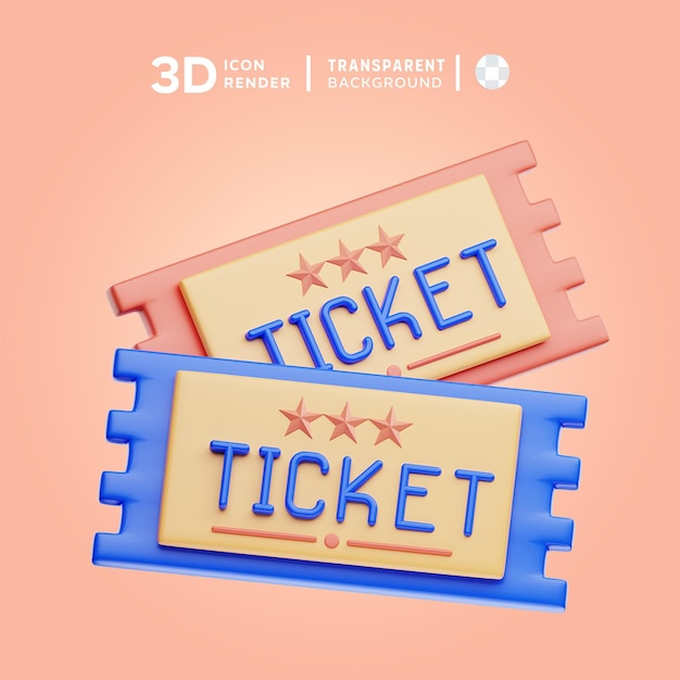 PSD ticket 3d illustration rendering