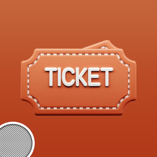 PSD ticket icon 3d