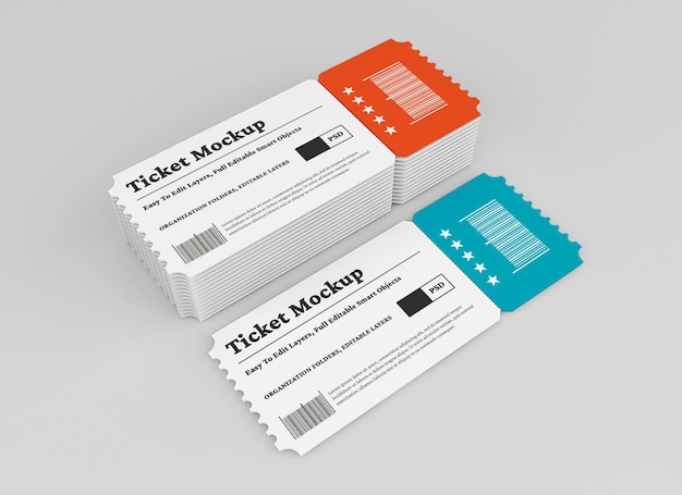 ticket mockup design isolated