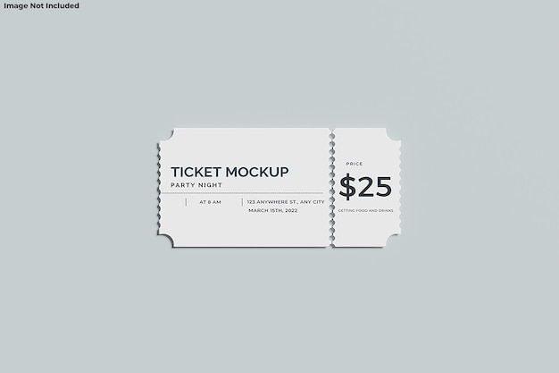 PSD ticket mockup for a movie theater