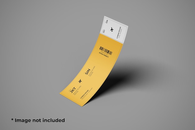 Ticket mockup right angle view