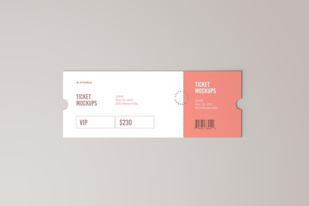 Ticket mockup top view