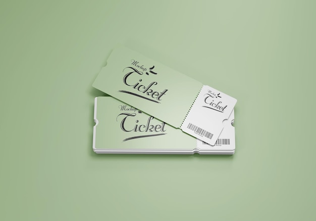 Ticket mockup with simple concept