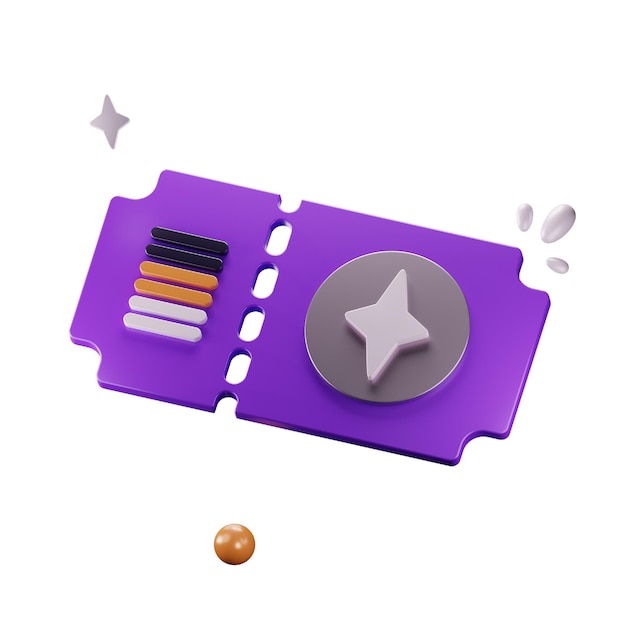 PSD ticket pass hobby 3d icon