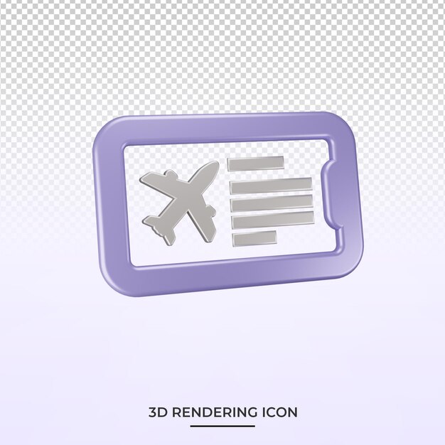 Ticket rendering 3d pictogram