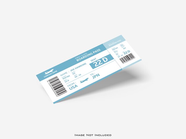 PSD ticket on white