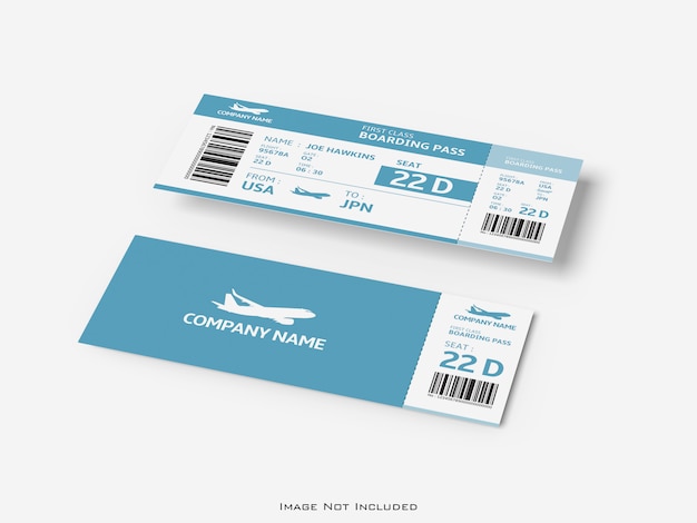 PSD ticket on white