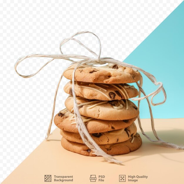 PSD tied twine cookies on transparent background