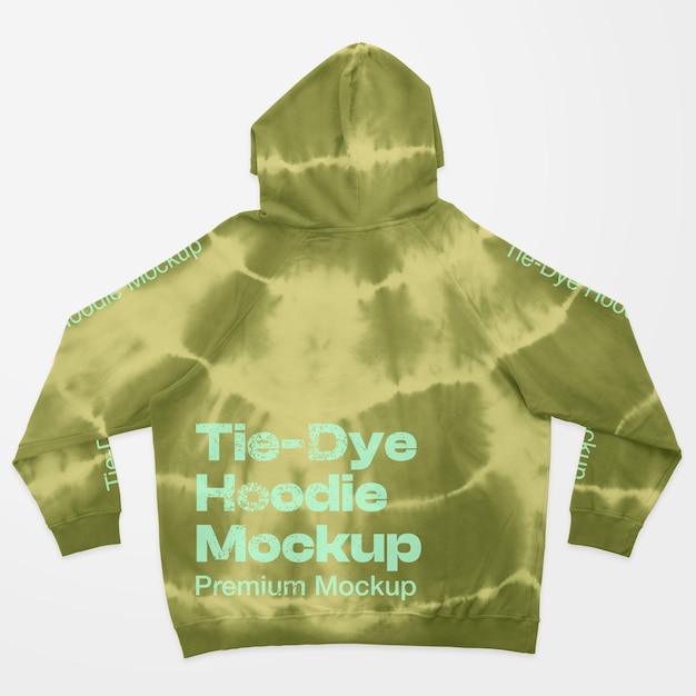 Мокап с капюшоном на спине TieDye
