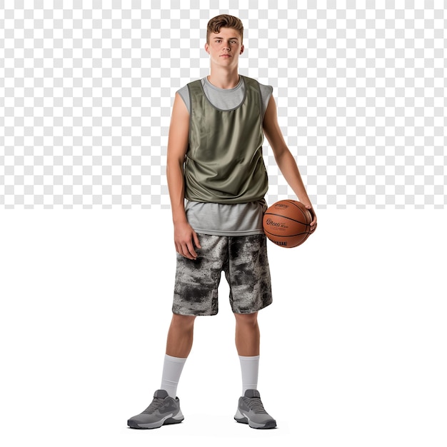 Tiener speelt basketbal