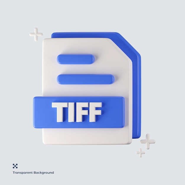 Icona 3d di formato file tiff