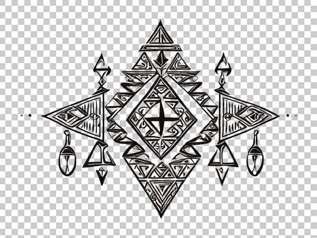 Tifinagh symbol amazigh drawing vector jewelry from on transparent background