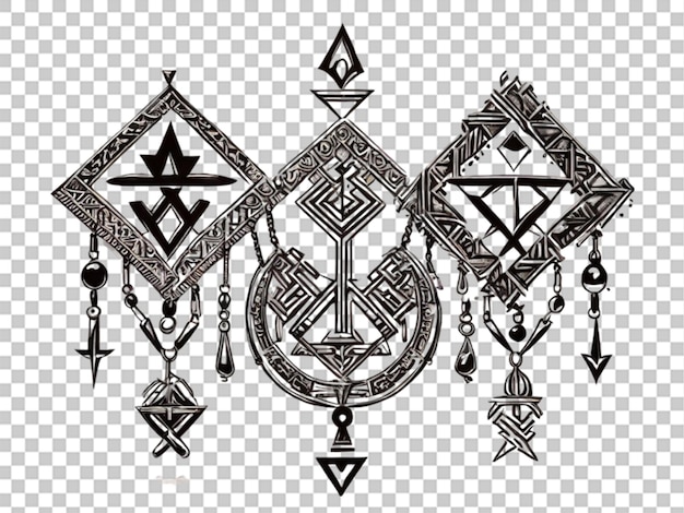 PSD tifinagh symbool amazigh tekening vector jewelry van op transparante achtergrond