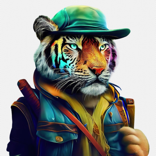 PSD tiger cartoon