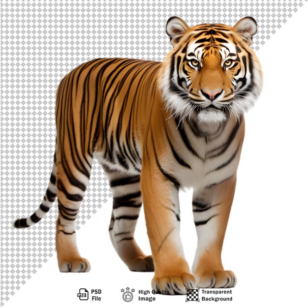 PSD tiger full body on transparent background