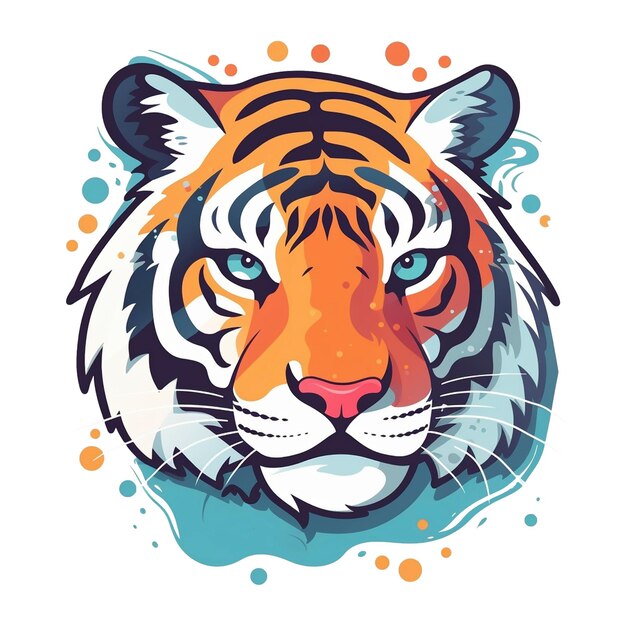 PSD Голова тигра изолирована на прозрачном фоне, созданном с помощью генеративного ии