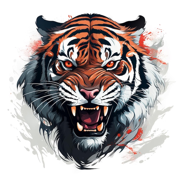 PSD tiger head mascot isolated on the transparent background created with generative ai