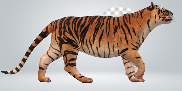 PSD tiger isolated on a transparent background