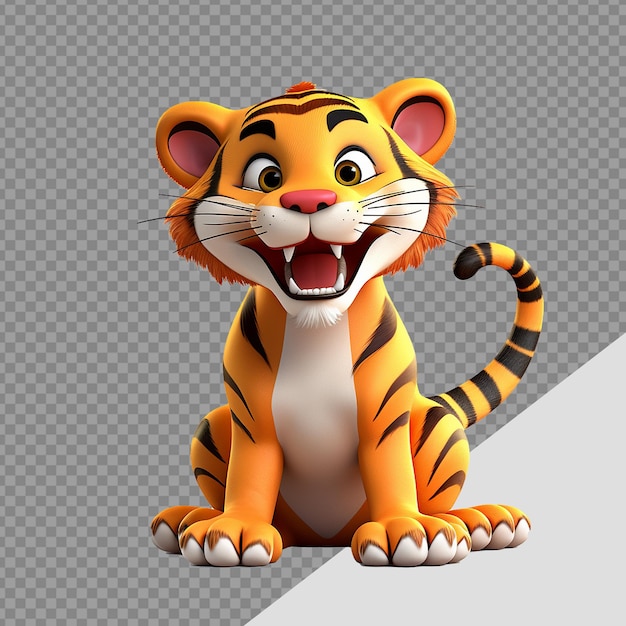 PSD tiger png isolated on transparent background