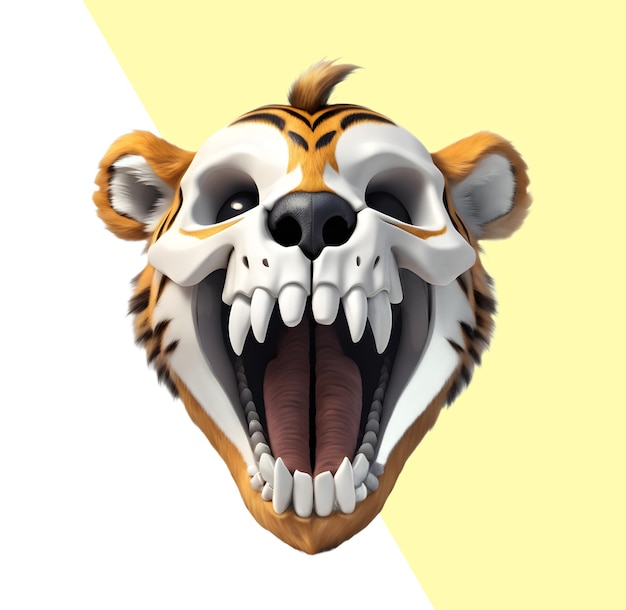 PSD tiger skull with fangs