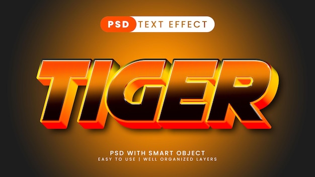 Tiger text effect editable gamer and fire text style