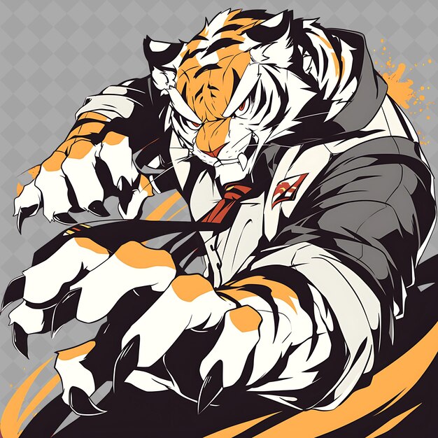 PSD a tiger that is orange and white