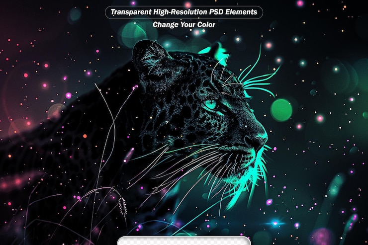 PSD tiger thunder storm green eyes