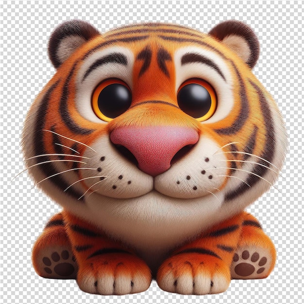 PSD a tiger toy that has a pink nose