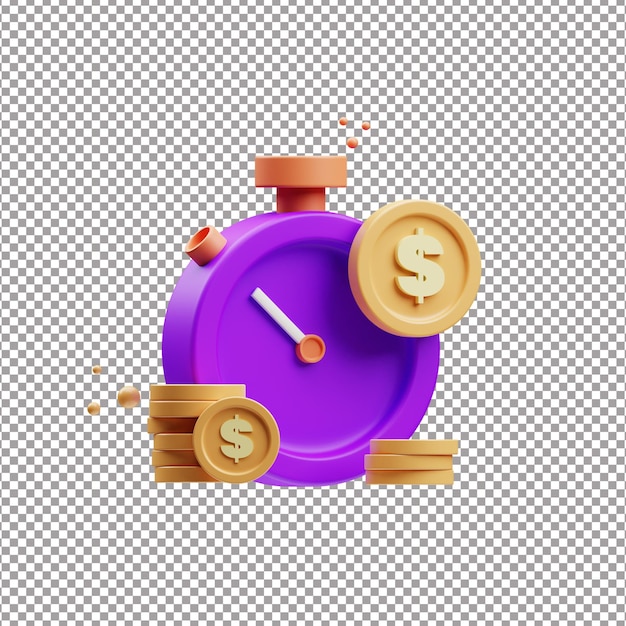 tijd tot geld 3d gerenderd bestand