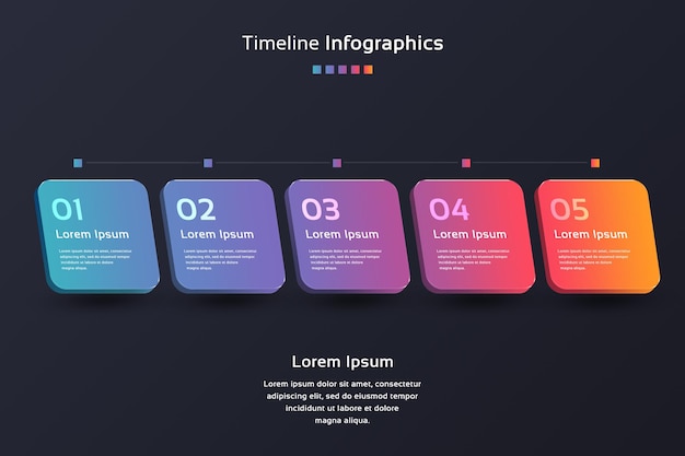 PSD tijdlijn 3d infographic design