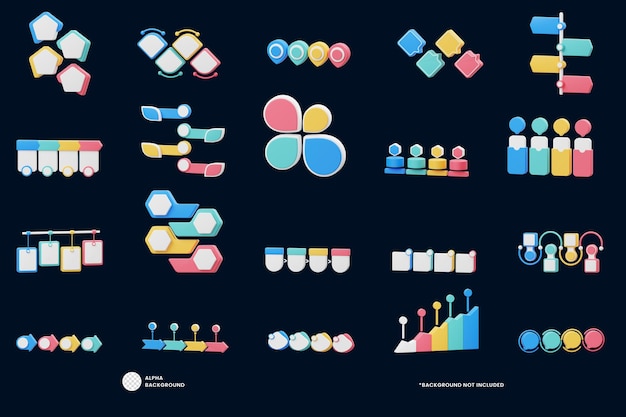 PSD tijdlijn infographic 3d-pictogram